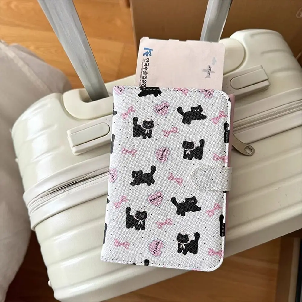 

Portable Cartoon Passport Holder Waterproof Light-weight Passport Cover Multi-function Pu Leather Ticket Clamp Travel