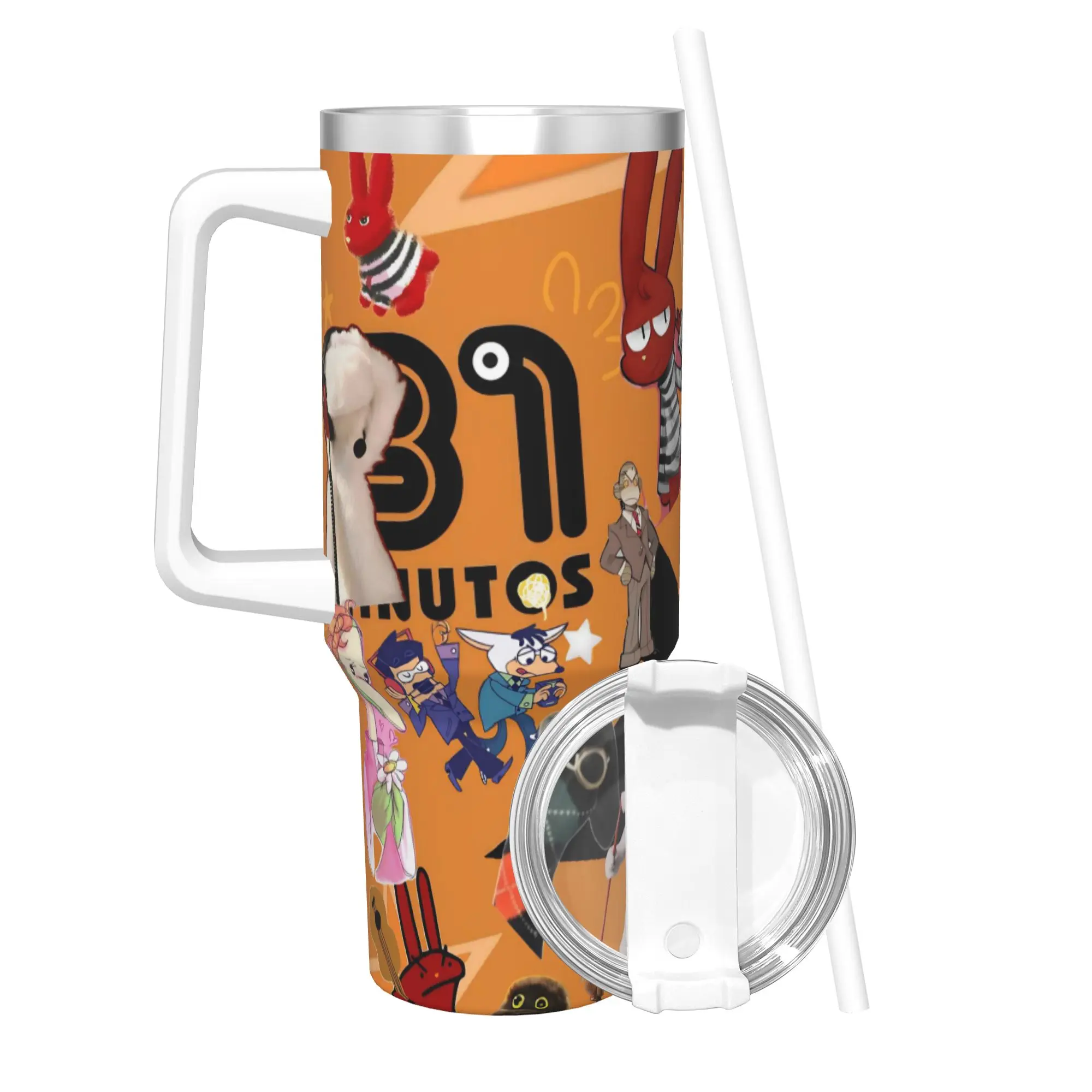 

Термокружка-тамблер 31 Minutos Comedy из нержавеющей стали с соломинками, 40 унций, для горячих и холодных напитков, для путешествий и активного отдыха