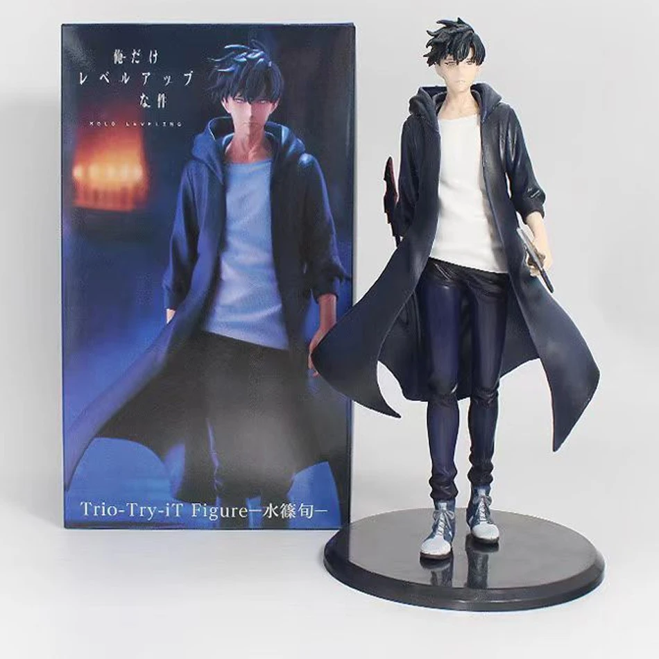 En stock, nivelación de suelo (versión anime), figura de acciónsung jinwoo, 21cm, pvc, modelo coleccionable, figura, exhibición, mercancía de anime