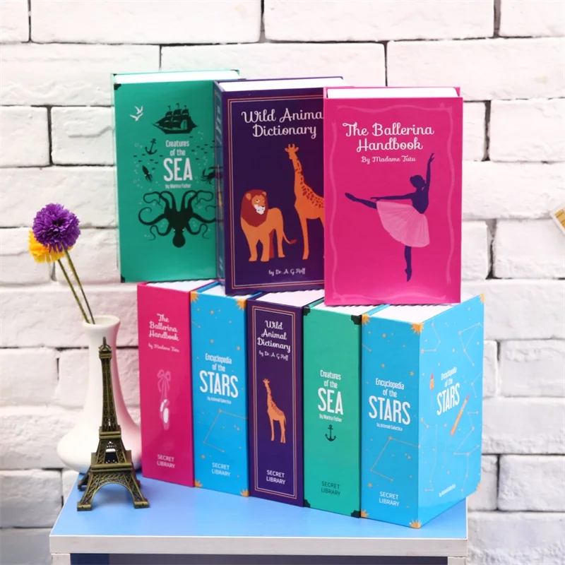 Kids Book Secret Hidden Money Box Coin Bank Strong Steel Box Safety Protection Home Decoration Props Book Size S With Key Lock