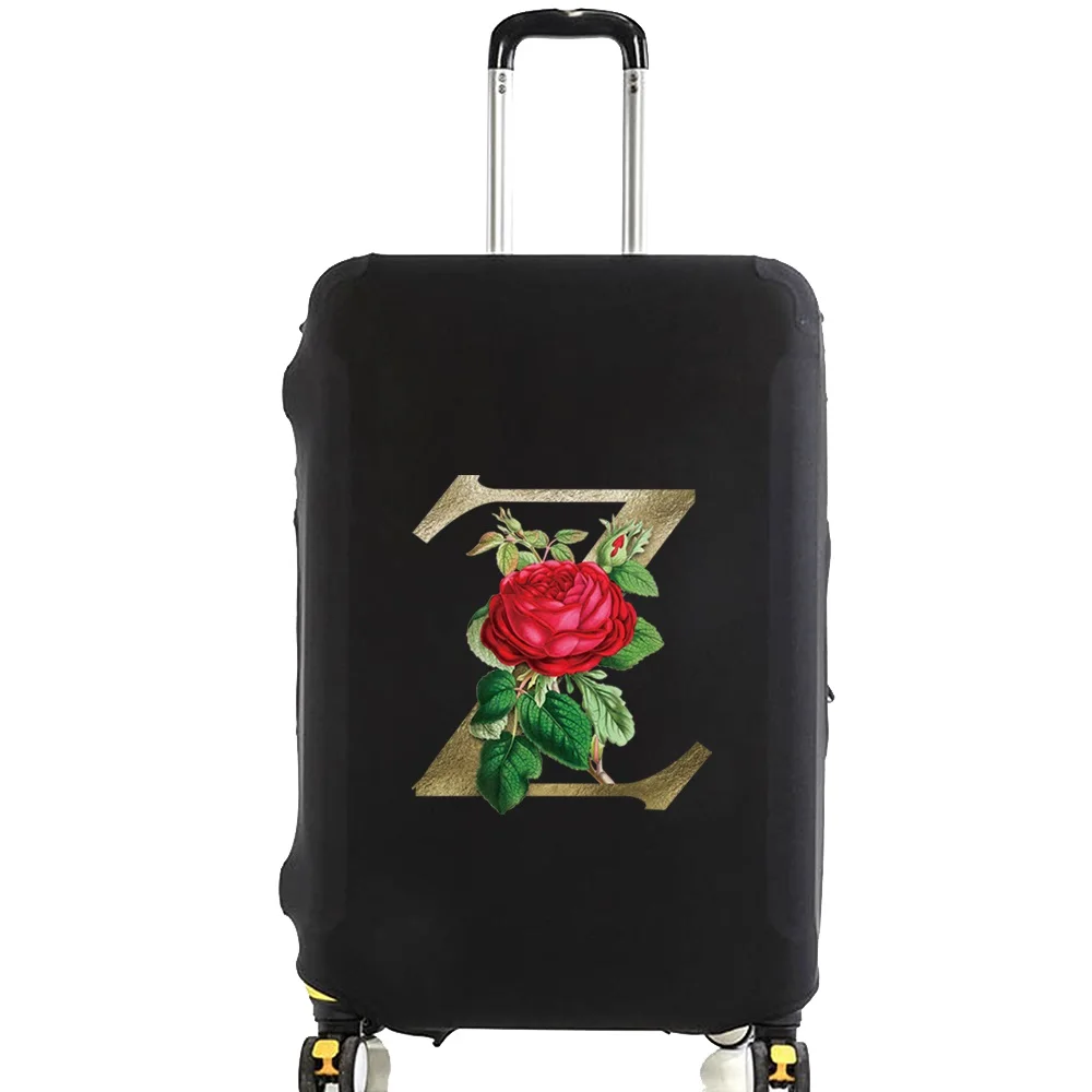 Capa protetora de bagagem para 18-32 Polegada Moda Flor Dourada Padrão Trolley Mala Elastic Dust Bags Case Acessórios de Viagem