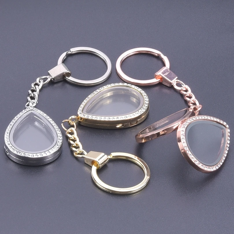 

10Pcs Mix Color Water Drop Glass Floating Memory Medaillon Locket Pendant Keychain Diy Picture Relicario Llavero Jewelry Bulk