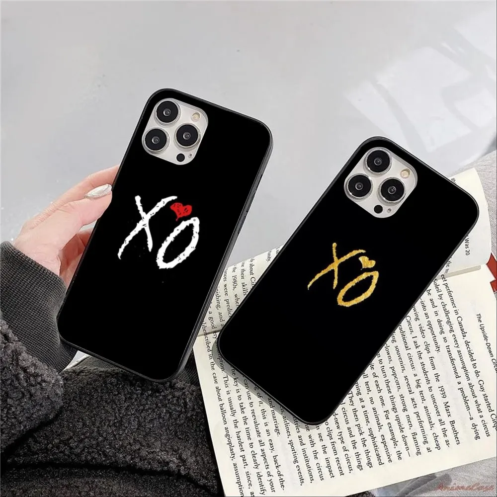 Weekend XO Mobile Cell Phone Case for iPhone 15 14 13 12 11 XS X 8 7 6 Plus Mini Pro Max SE 2022 Black Soft Phone Cover Funda