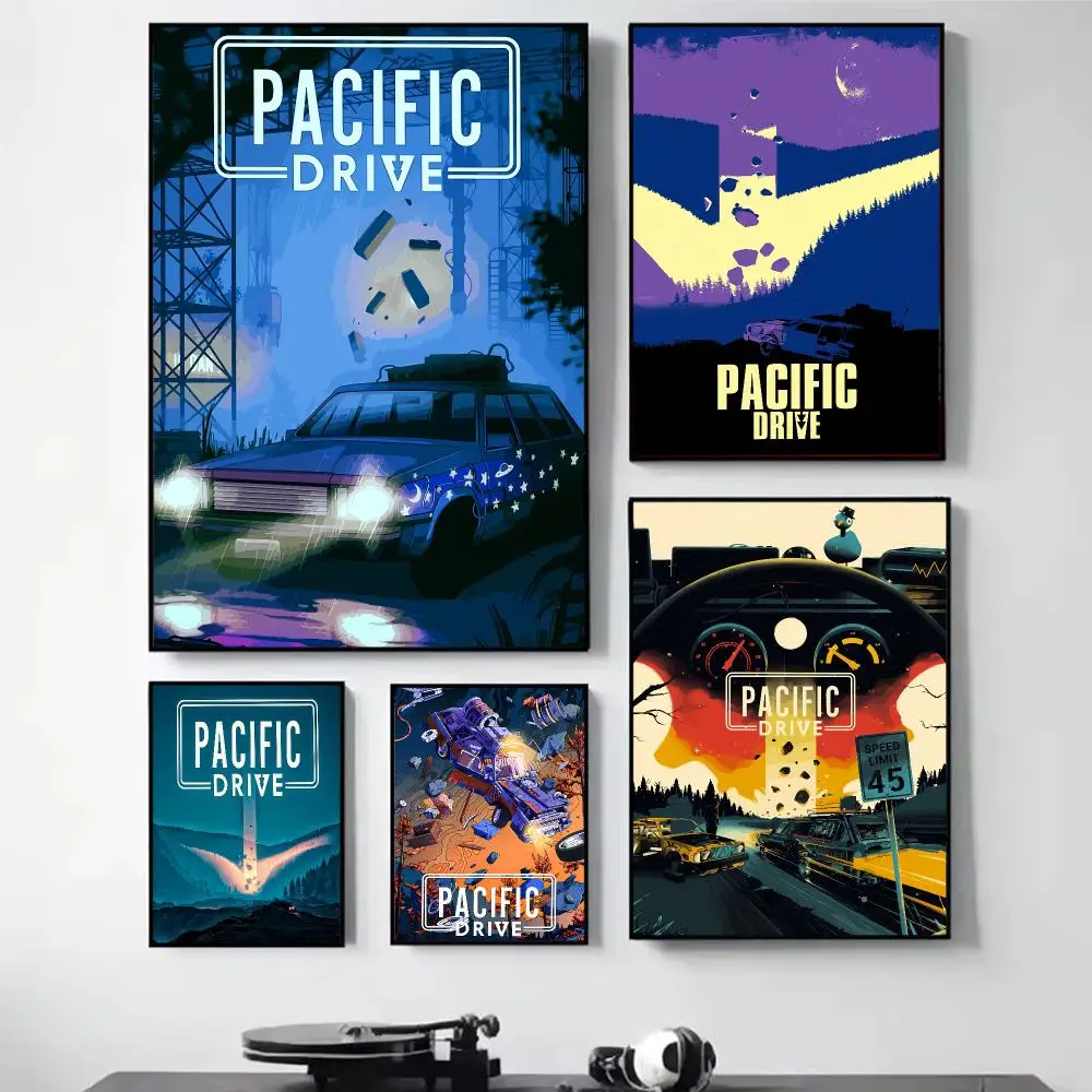 Game P-Pacific D-DriveS Painting Calligraphy Self Adhesive Wall Art Waterproof Print For Bedroom Living Room Hallway Home Decor