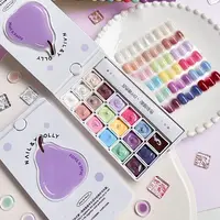 18 rejillas gradiente púrpura Pat pintura Gel esmalte de uñas Arco Iris Pat dibujo uñas Gel Macaron Festival manicura para salón uso doméstico