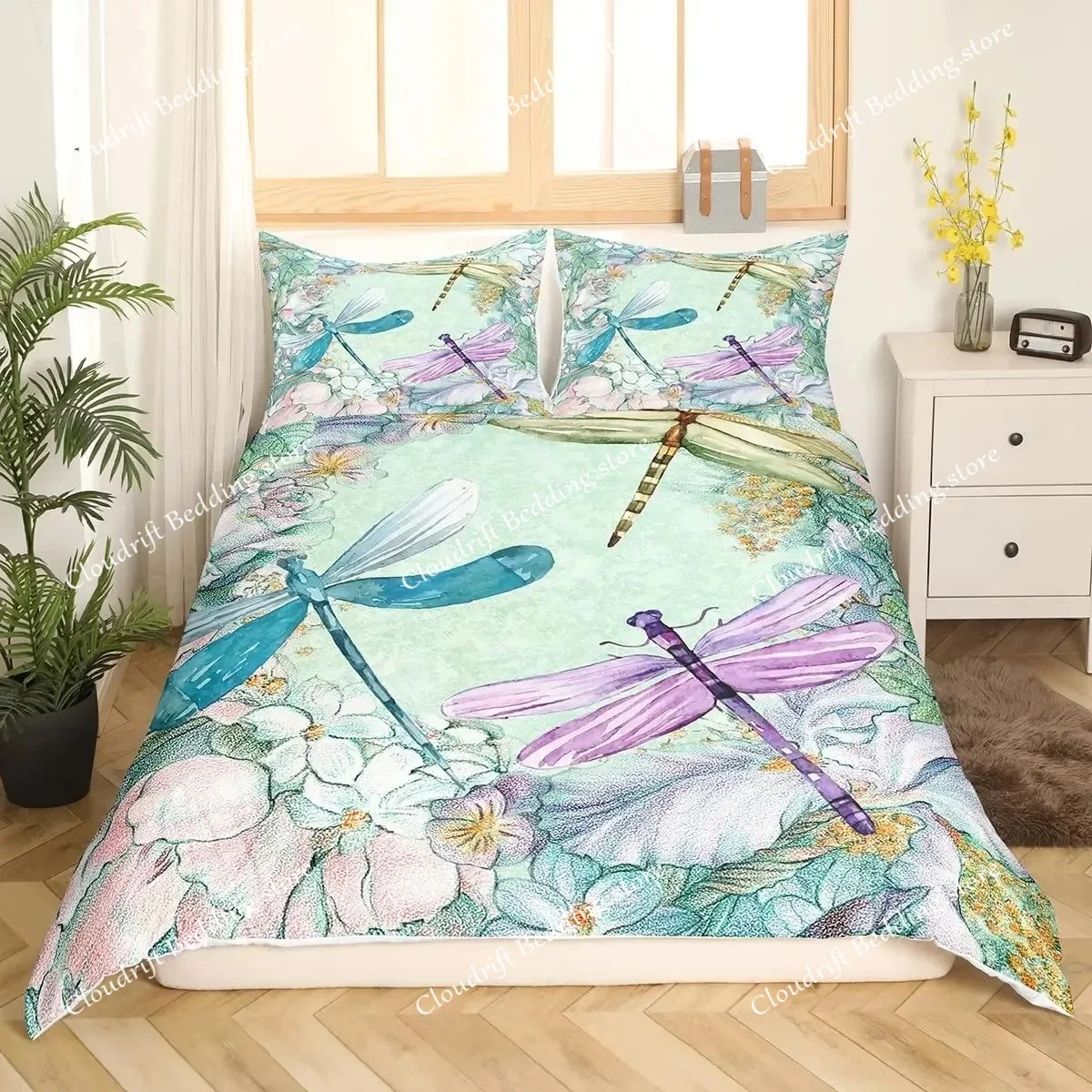 Dragonfly Comforter Cover Queen Size Bedding Set For Kids Boy Girl Room Decor Duvet Cover Set Quilt Cover Full King Size