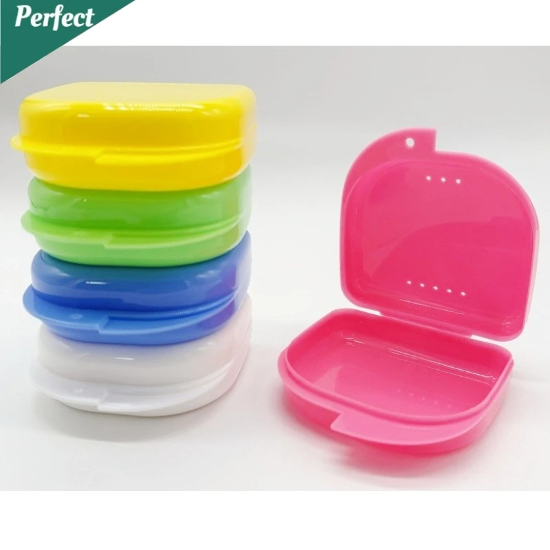 

20pcs/pack Denture Box Tray Case Dental Denture Container Retainer Color Tray Storage Box Plastic Teeth Container False