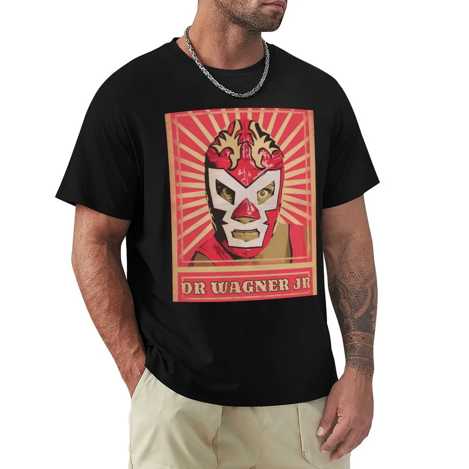 Camiseta con estampado del Dr. Wagner Jr., camiseta sencilla de color liso con cuello redondo