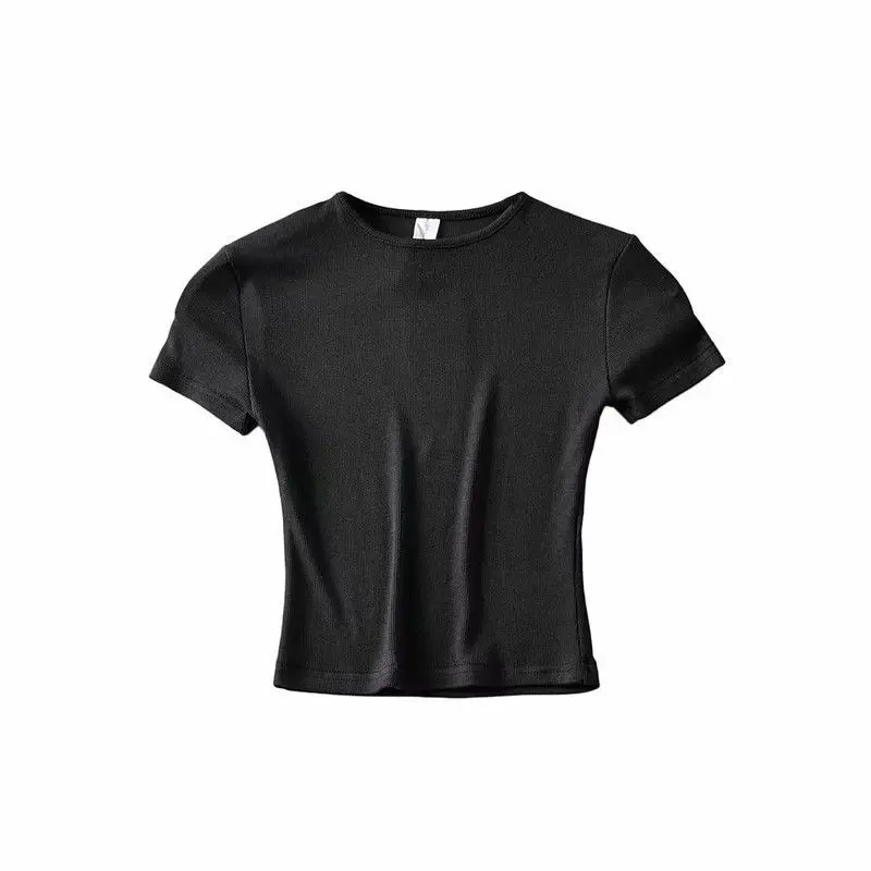 T-shirt Slim Fit donna estate 2024 t-shirt corta in cotone a maniche corte con scollo a v