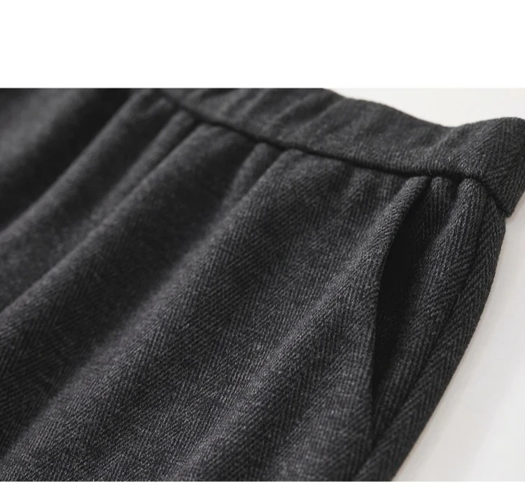 SENTUBILA Lässige gerade Wollhose für Damen, dick, warm, hohe Taille, gestrickte Jogginghose, Winterhose 2024, Damenbekleidung 144K56338 – Detail 22