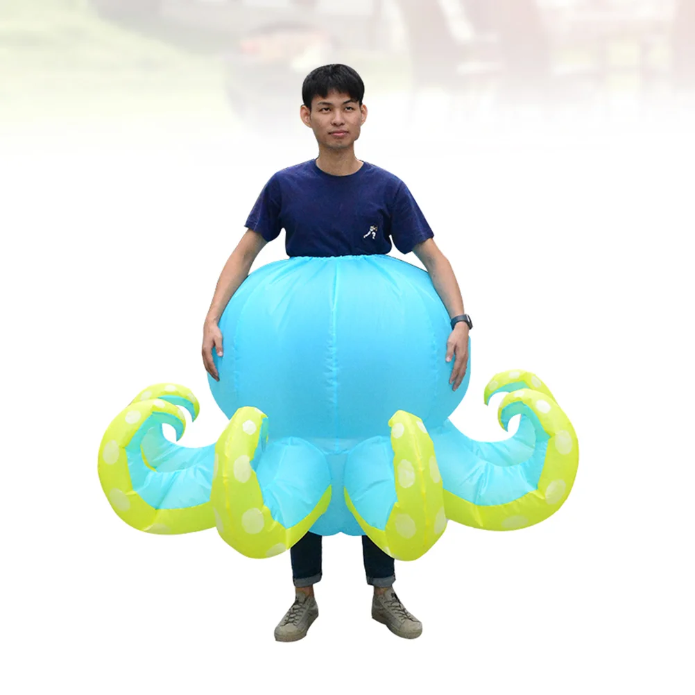 Inflatable สัตว์ชุด Octopus เสื้อผ้าเครื่องแต่งกาย COSPLAY บอดี้สูทตลก Sky-Blue