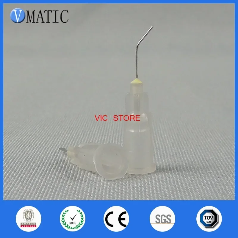 High Quality 100 Pieces 27G 45 Bent Degree 0.5'' 1/2 Inch Glue Dispensing Needle Bayonet Type Needles