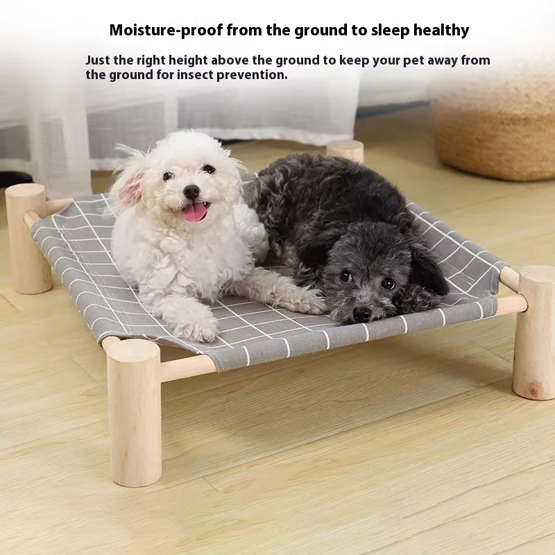 

Pet Bed Headboard Can Be Assembled with Canvas, Dirt Resistant, Breathable, All Season Wooden Cat and Dog Beds, Wooden Beds