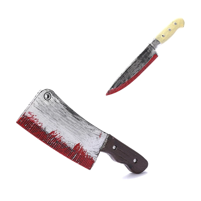 Faked Bloody Knife For Halloween Costume Cosplay Props Decor Simulation Plastic Knife Horror Party Supply