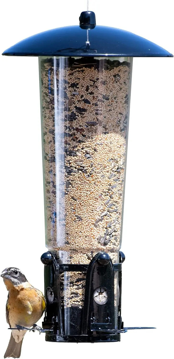 

Squirrel-Proof Wild Bird Feeder with Weight-Activated Perches - 3 lb Capacity, Easy Fill & Clean, Shake-Resistant Flexports