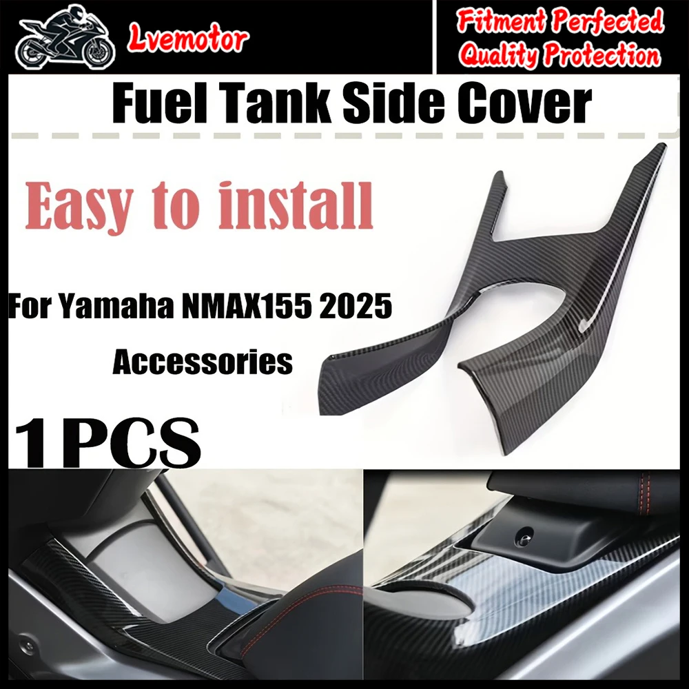 

For Yamaha NMAX 2025 NMAX155 V3 Motorcycle Accessories Fuel Tank Trim Side Carbon Fiber Cover