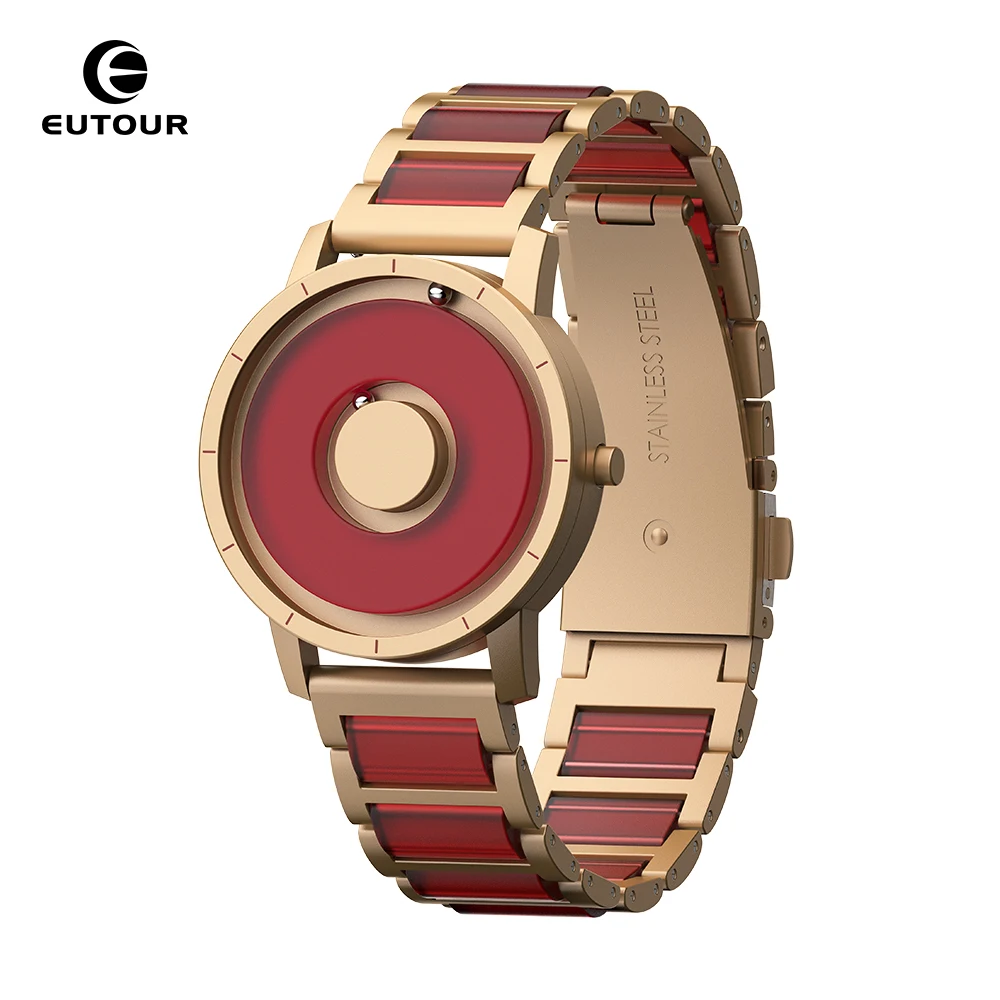 EUTOUR 2025 Spring Arrival Red White Concept Jewelry Watch Resin Material Grace Lady Girl Elegant E059 Magnet Watch Bracelet