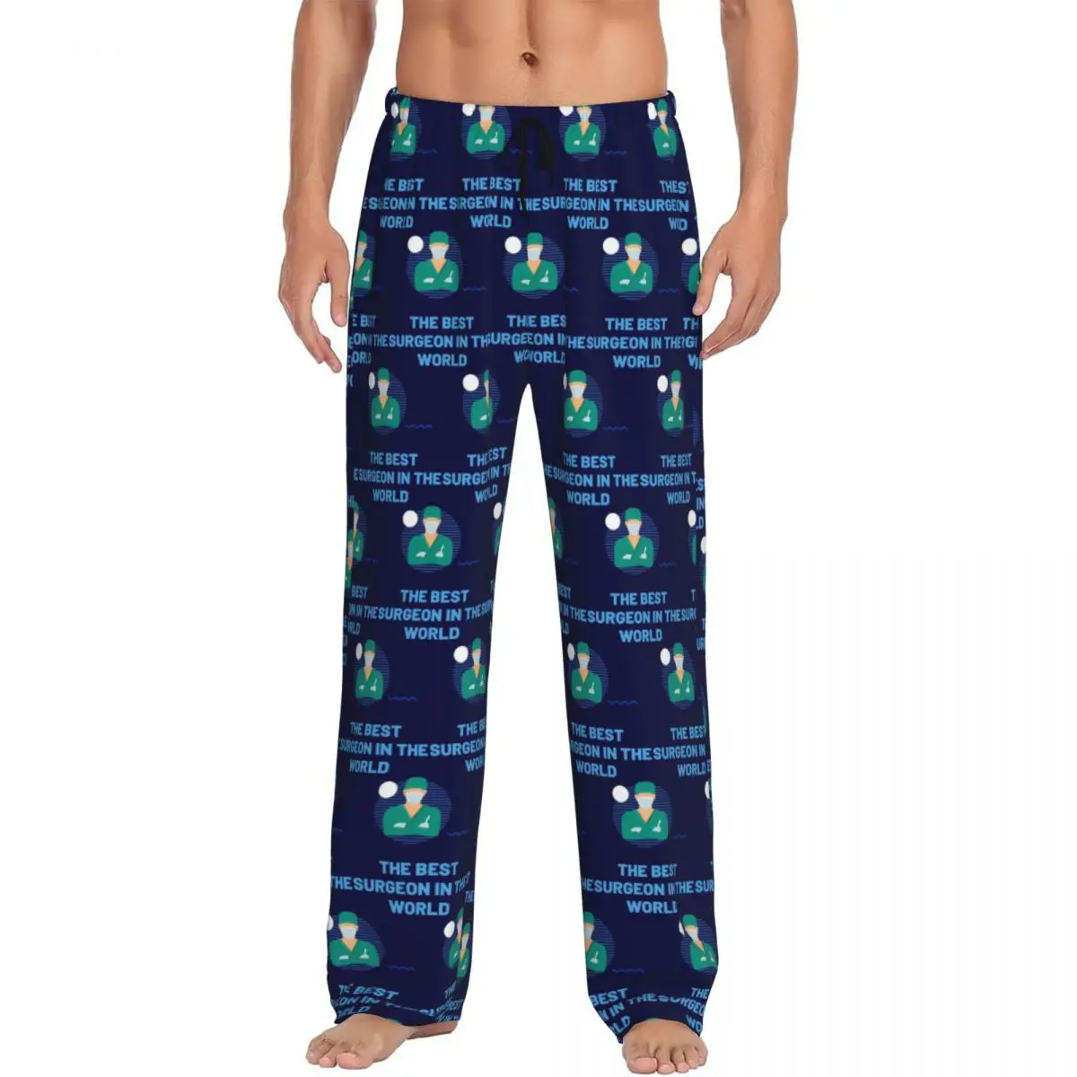 

Изготовленные на заказ пижамные штаны «Лучший хирург в мире», мужская одежда для сна, штаны для сна с карманами