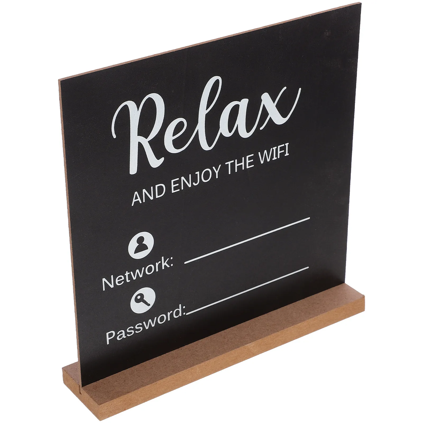 

WiFi Password Display Sign Wood Material Long Lasting Elegant Office Hotel Table Signage Wireless Network Reminder