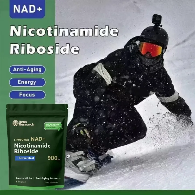 ملحق ناد + - نيكوتيناميد ريبوسيد 900 مجم + ريسفيراترول - عبوة واحدة (إجمالي 80 كبسولة) - مضادات الأكسدة ودعم الطاقة - تقنية الدهون