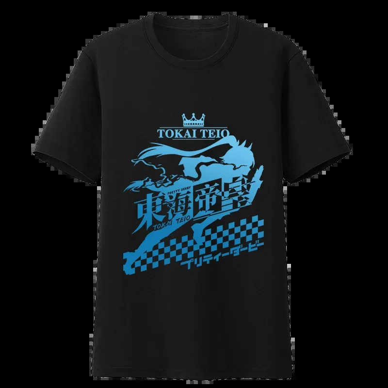 qa156Fashion Tokai Teio Cos nuevo Japón Anime Pretty Derby impreso camiseta Unisex ACG Fans Casual verano Tops estilo coreano suelta Te
