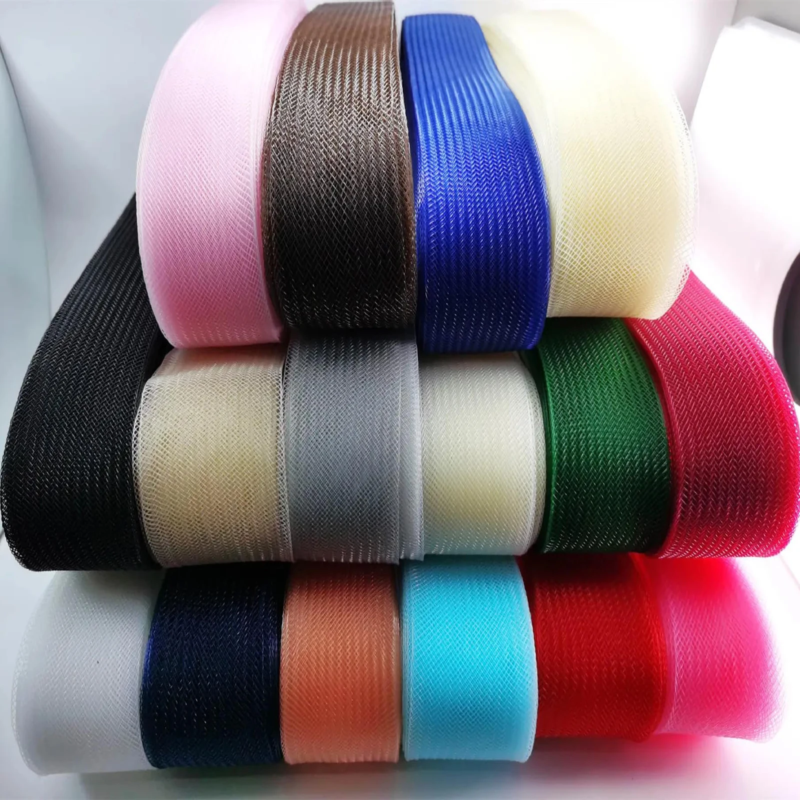 50 yards/roll 28 colors Stiff Horsehair Braid for Polyester Boning Sewing Wedding Dress Dance Gowns Shaping Trimming Accessories