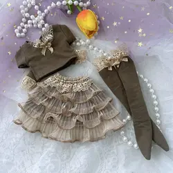 1/3 1/4 1/6 Doll's Clothes Suit for 60/45/30cm Bjd Doll Knitted Top Yarn Skirt Diy Girl Toy Dress Up Play House Doll Accessories