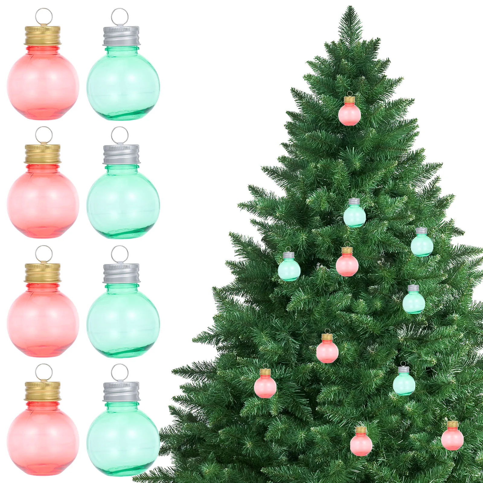 

24pcs Clear Plastic Fillable Ornament Balls 50Ml With Removable Cap For Christmas Tree Wedding Party Diy Craft Sand Art Wish