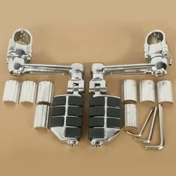 NEW Pair Chrome Adjustable Aluminum Foot Rest Foot Pegs for Honda Goldwing GL1800 22mm 30mm 35mm