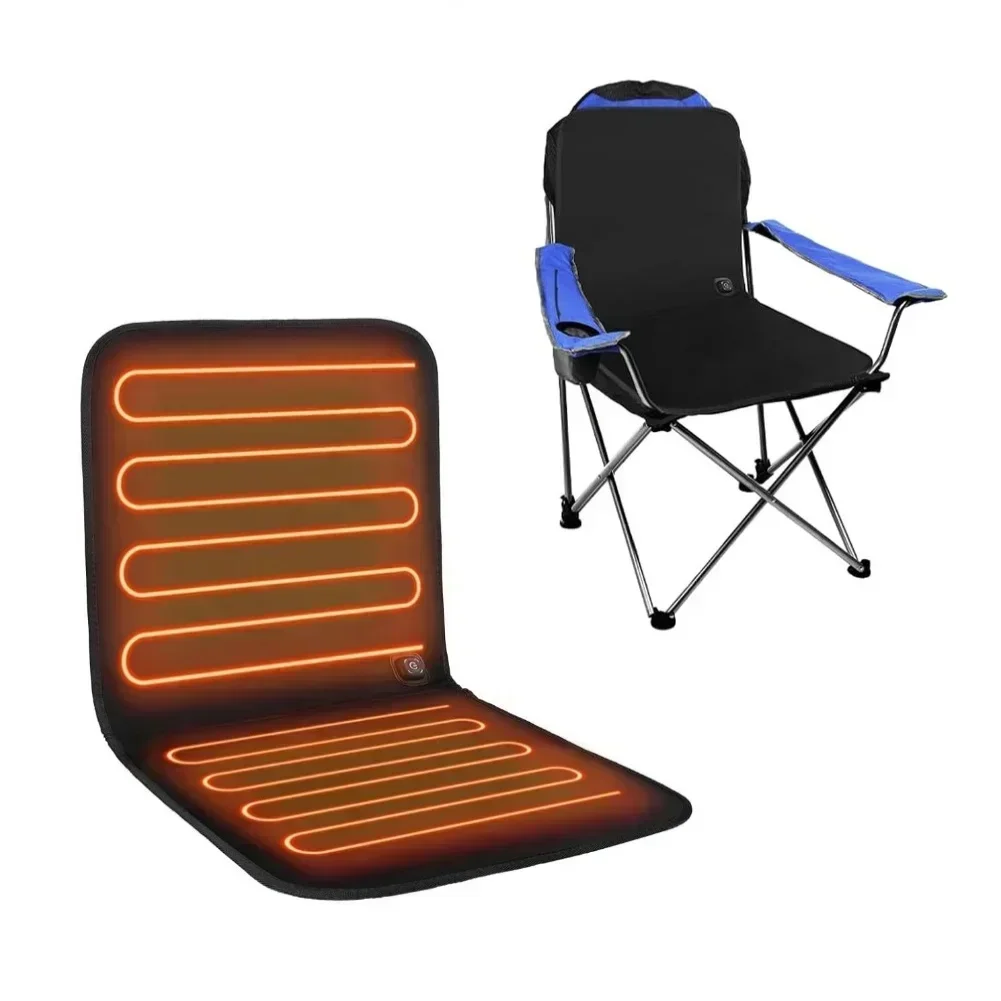

Adjustable Heat Seat Electric Seat Cover Camping Heat Pad Comfortable Backrest Foldable Heating Pad Lightweight Design