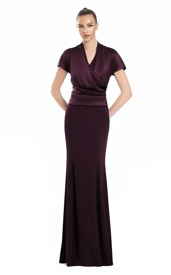 

Customized Retro Charmeuse Pleat Draped Straight V-neck Long Dresses Bespoke Occasion Dresses Exquisite Casual Sizes Available