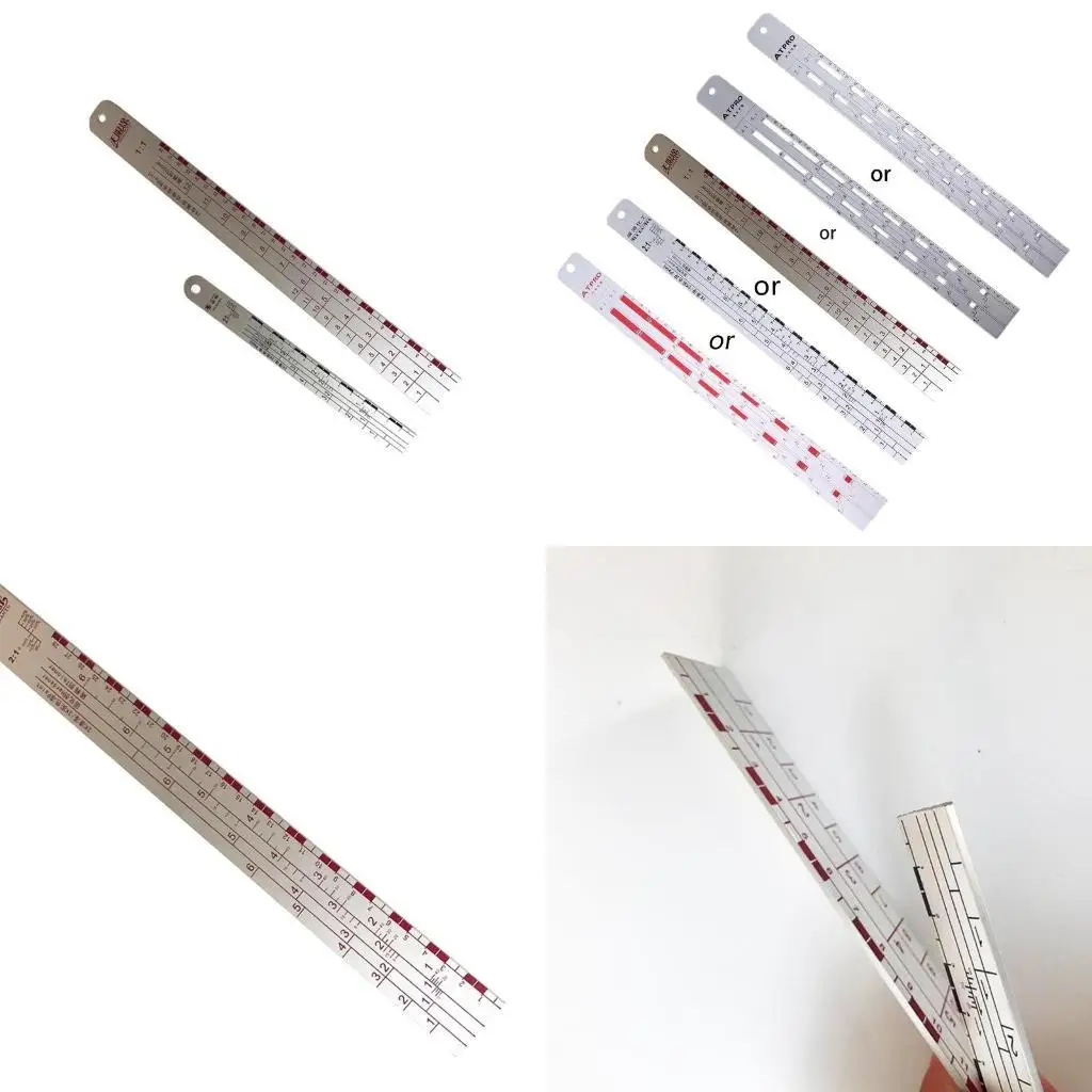 

652F Standard Paint Ruler Paint Mixing Tool Corrosion-resistant Thickening Paint Ruler Strong Durable Car Paint Ruler