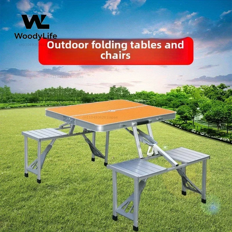 Foldable Table with Chairs for Outdoor Use Camping BBQ Picnic Portable Compact Design No Assembly Required Durable and Sturdy