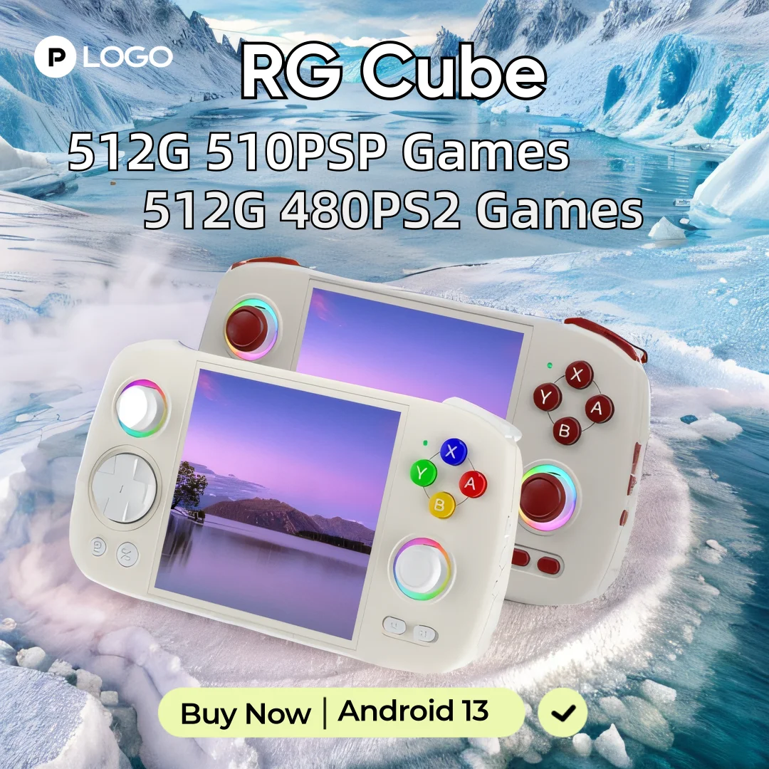 

ANBERNIC RG CUBE Retro Handheld Game Console 3.95 Inch OCA Screen Video Player Built-in Hall 8G+128G Android 13 System PS2 PSP