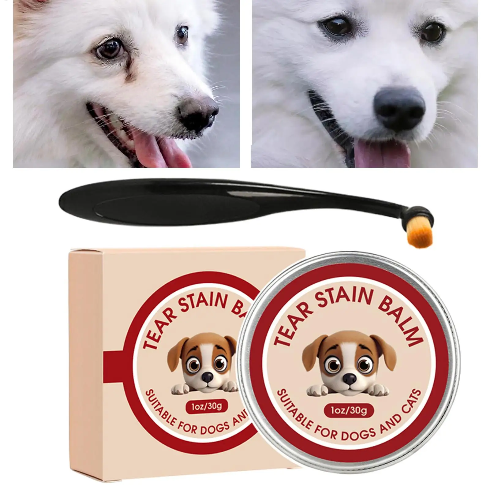 NEUER Hunde-Tränenflecken-Entferner Reinigungsbalsam mit Bürste Augenreiniger für Welpen Haustier Tägliche Pflege Fellpflege Salon Tierklinik Zuhause