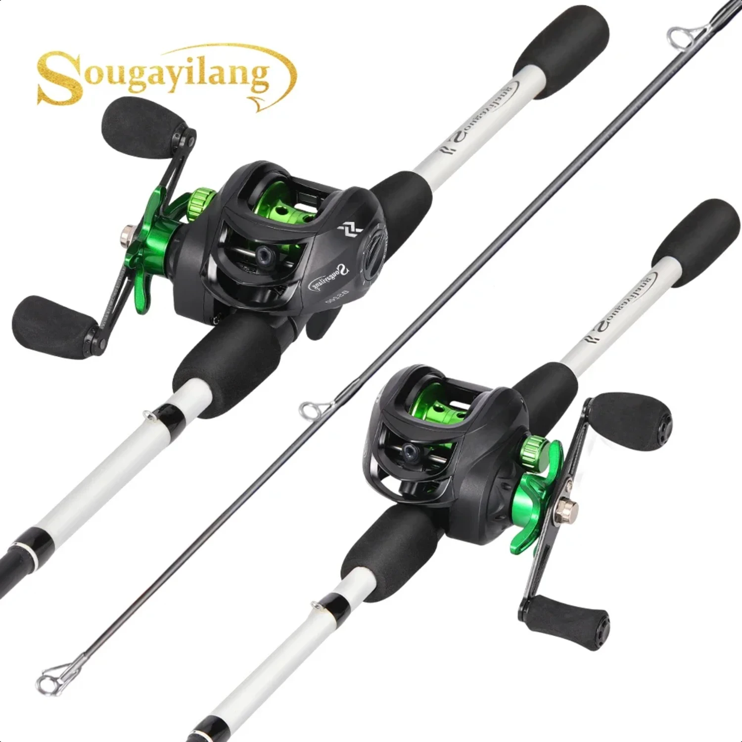 

Sougayilan Baitcasting Fishing Rod and Reel Set Casting Rod 7.2 1 Gear Rantio Trolling Fishing Reel Freshwater Bass Fishing
