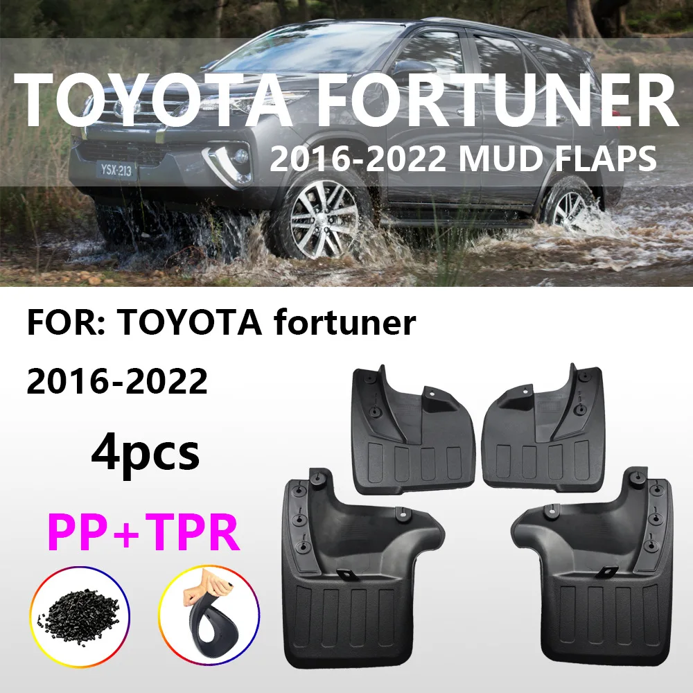 

Car Wheel Mud Flaps Mud guards 4pcs Accessories For Toyota Fortuner SW4 AN150 AN160 2016~2022 Mudflaps Mudguards Splash Guards