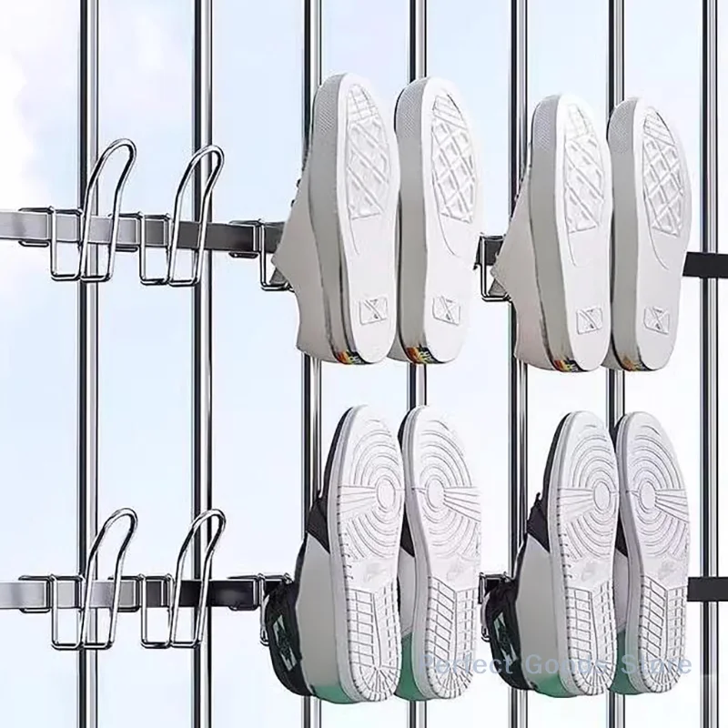 Durable Shoe Hanger Clothesline with Hook for Closet Organization