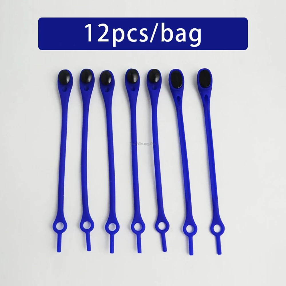 12-pack Laceless siliconen elastische veters rubberen veters volwassen kinderen luie kant gratis veters one size veelzijdig past op de meeste schoenen