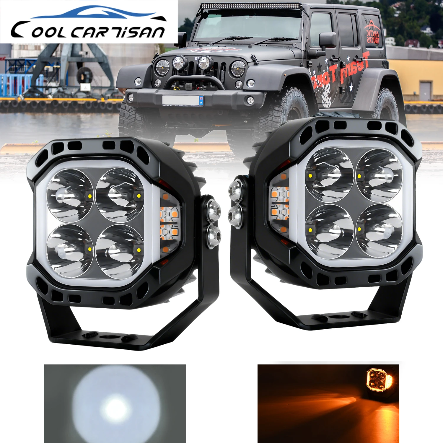3inch Work Search Bar Light High Beam Spot Flood Combo Li Miles Motorcycle  Projector for Volvo Truck Jeep 4x4 Off Road 12V 24V