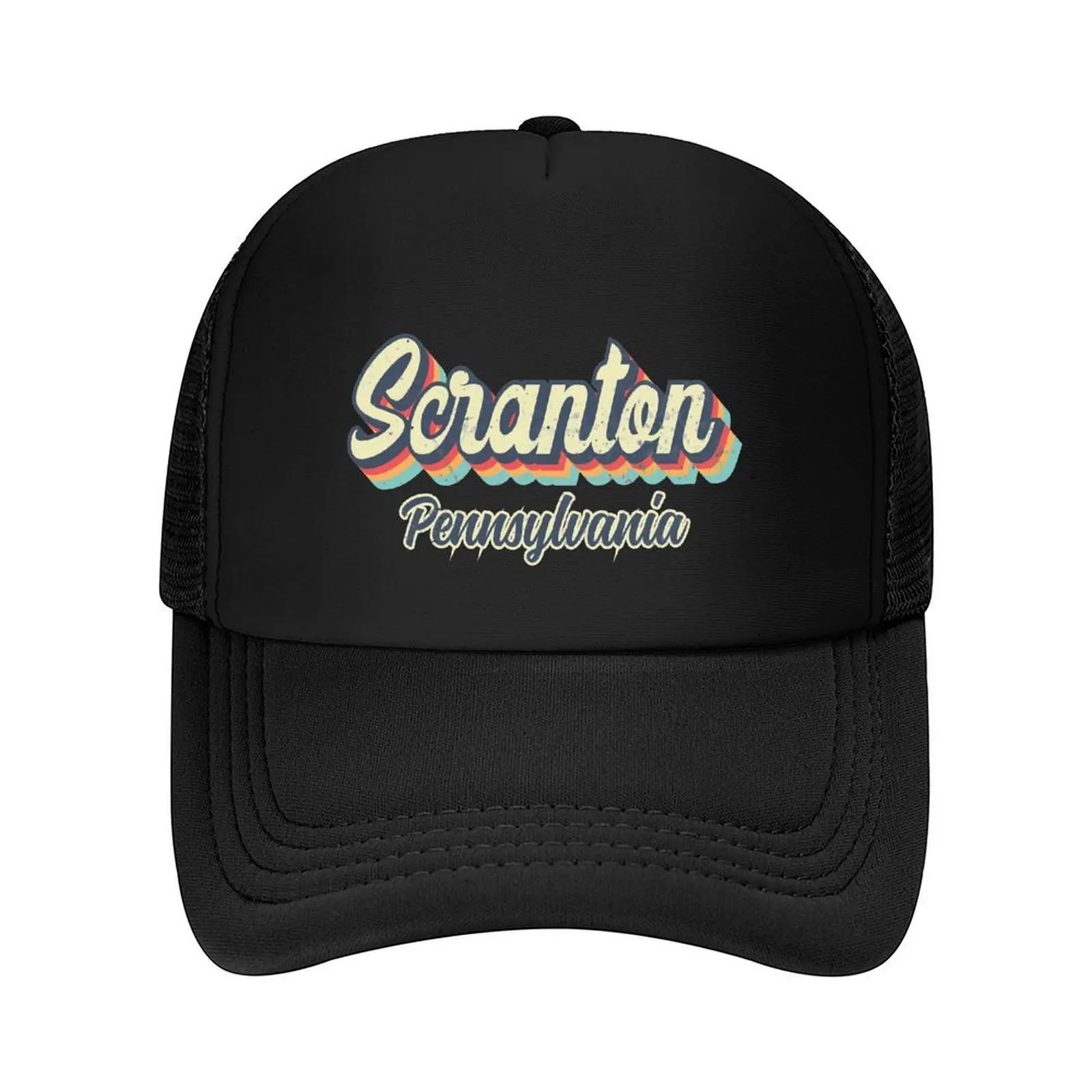 

Scranton City Pennsylvania Retro Vintage 70s rainbow Baseball Cap Luxury Hat Icon Winter hat derby hat Sun Hats For Women Men's