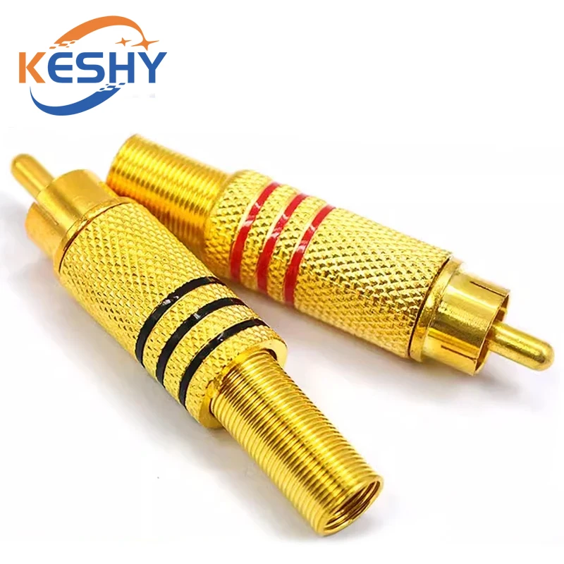 

High Quality RCA Male Plug Connector Non Solder Audio Video Locking Cable Plug Adapter for Video IP Camera CCTV Camera Security
