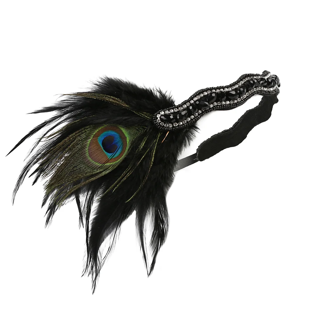 

Vintage Miss Black Headband Headpiece Hair Accessories for Women Headdress Party