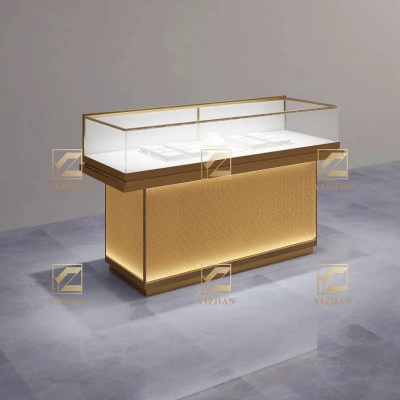 custom.Expert Craftsmanship New Store Design Glass Showcase Jewelry Display Cabinet Mall Use