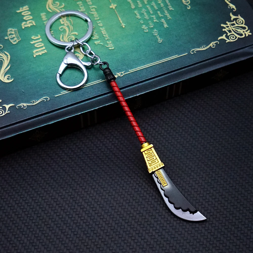 12cm White Beard Keychain for Men Women OP Game Peripherals Edward Newgate Sword All-Metal Weapon Home Ornament Toys Accessories