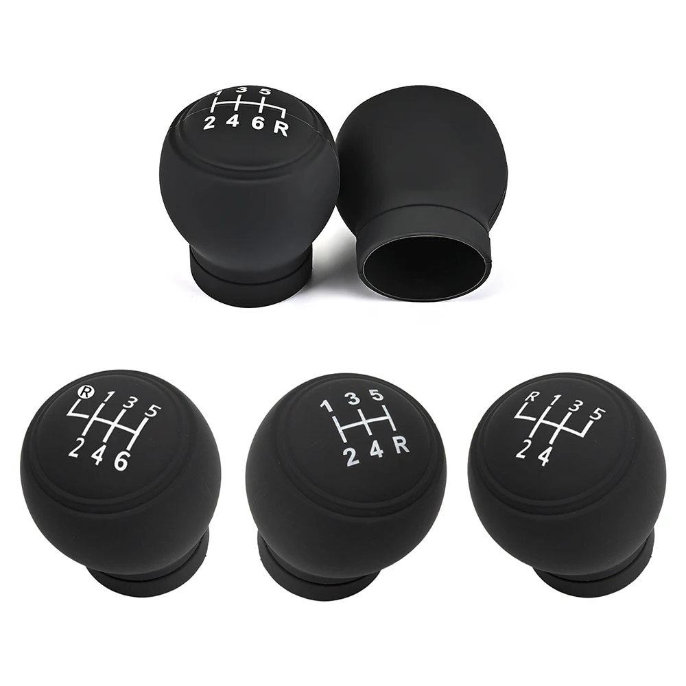 Black Car Gear Knobs Silicone Shift Lever Cover Nonslip Protect Case Manual Skin Handle Rod Bump Stick Car Interior Accessories