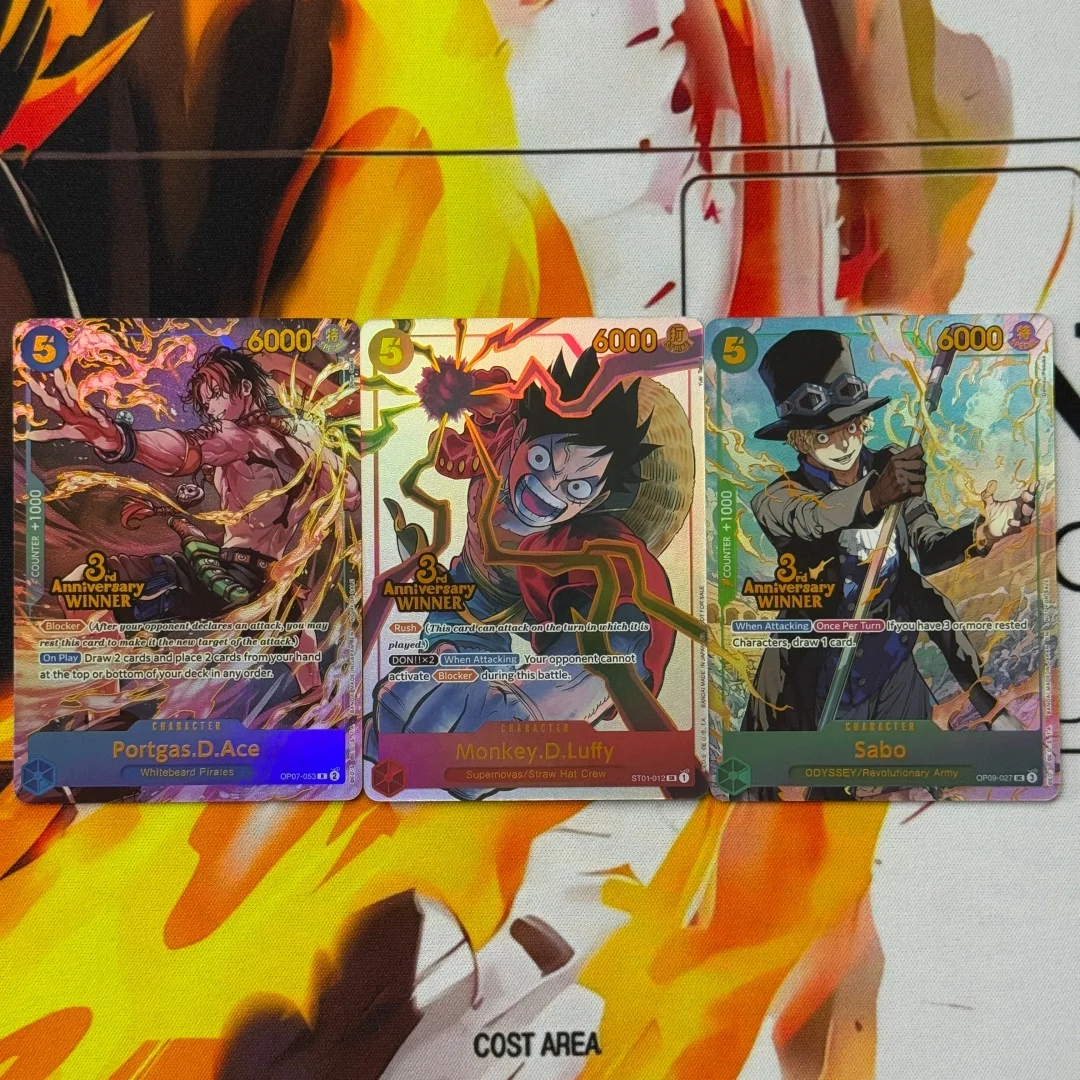 

Коллекционная карта OPCG по аниме One Piece: Портгас Д. Эйс, Монки Сабо. Подарок к 3-летнему юбилею.