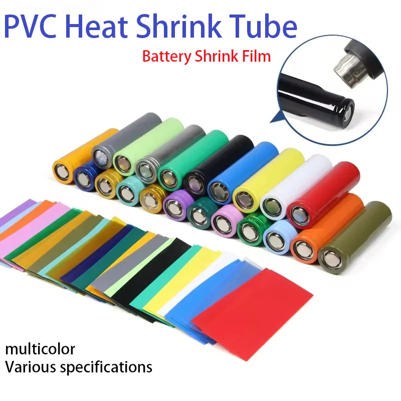 

18650 PVC Heat Shrink Tube Battery Shrink Film Insulated Multicolor Precut Sleeve Tubing Protect Pipe Cover for Batteries Wrap