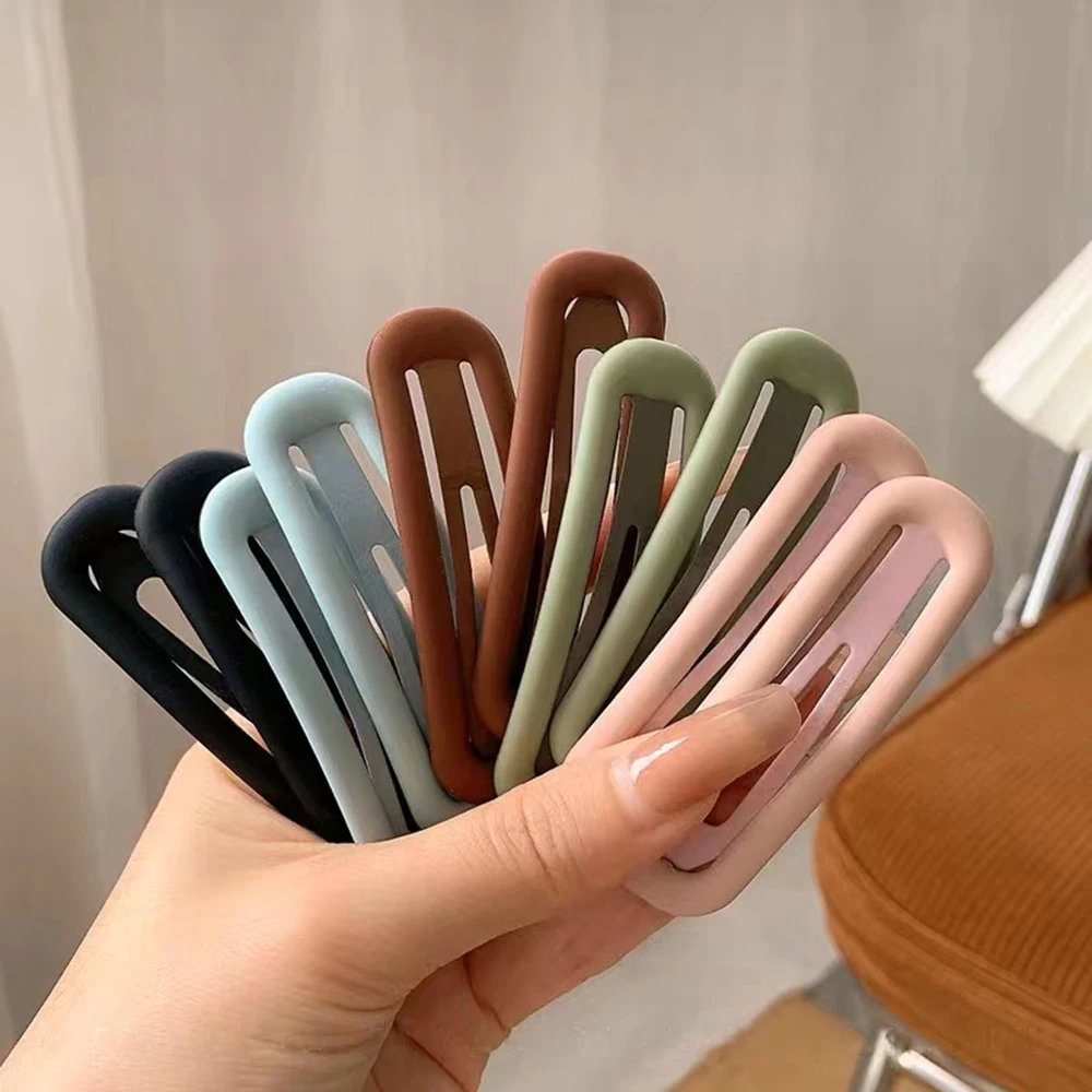 7cm Morandi Hair Clips Hair Accessories Frosted Rectangle bb Clip Barrettes Women Arrange broken Hairpins Girl Headwear Ornament