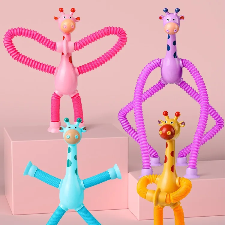 Jouets de girafe avec ventouse pour enfants, jouets drôles pour enfants, cadeau mignon